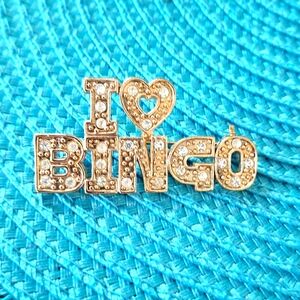 Sparkling BINGO Clear Rhinestone Pin -New